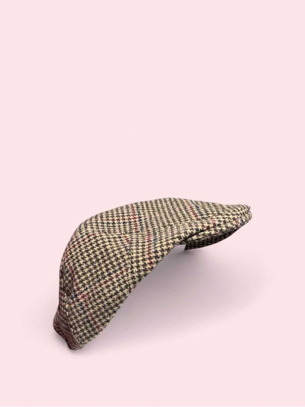 Chaps Classic Houndstooth Wool Driver Cap - Brown